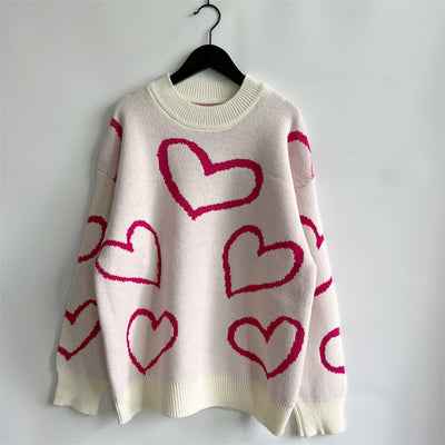 Online Exclusive: Heart Pattern Long Sleeve Sweater