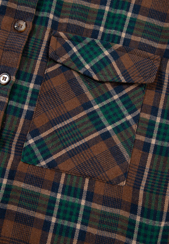 Online Exclusive: Plaid Collared Neck Button Up Jacket