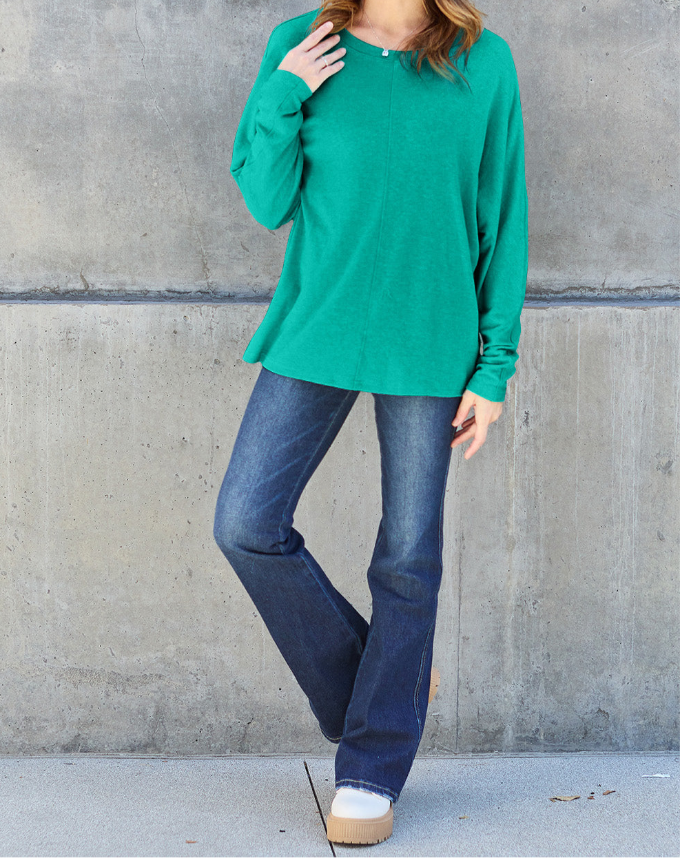 Online Exclusive: Double Take Full Size Round Neck Long Sleeve T-Shirt