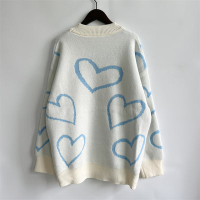 Online Exclusive: Heart Pattern Long Sleeve Sweater