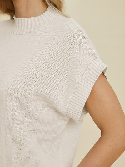 Online Exclusive: Double Take Full Size Mock Neck Short Sleeve Sweater