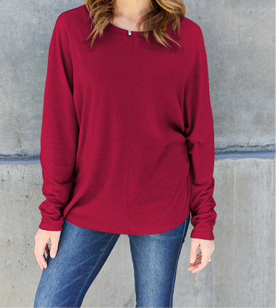 Online Exclusive: Double Take Full Size Round Neck Long Sleeve T-Shirt