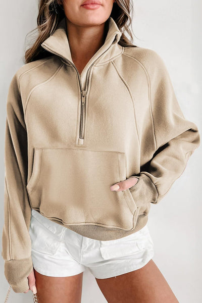 Online Exclusive: Half Zip Long Sleeve Sweatshirt