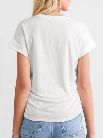 Online Exclusive: Ruched Round Neck Short Sleeve T-Shirt