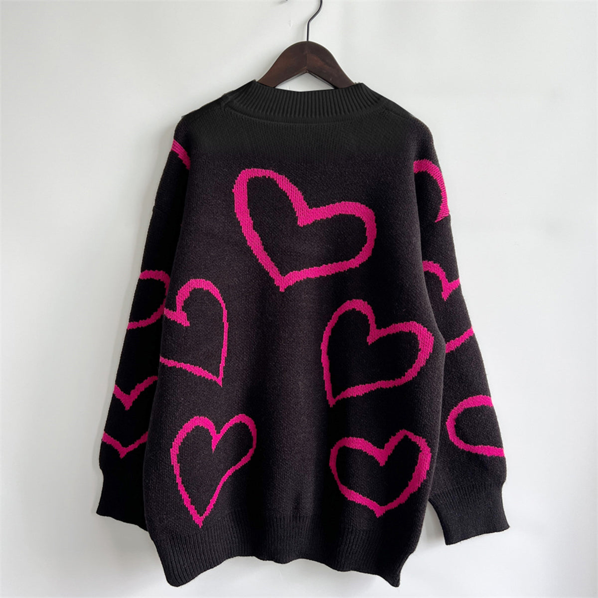 Online Exclusive: Heart Pattern Long Sleeve Sweater