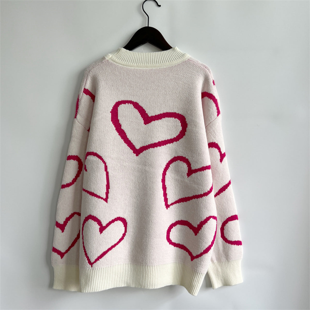 Online Exclusive: Heart Pattern Long Sleeve Sweater