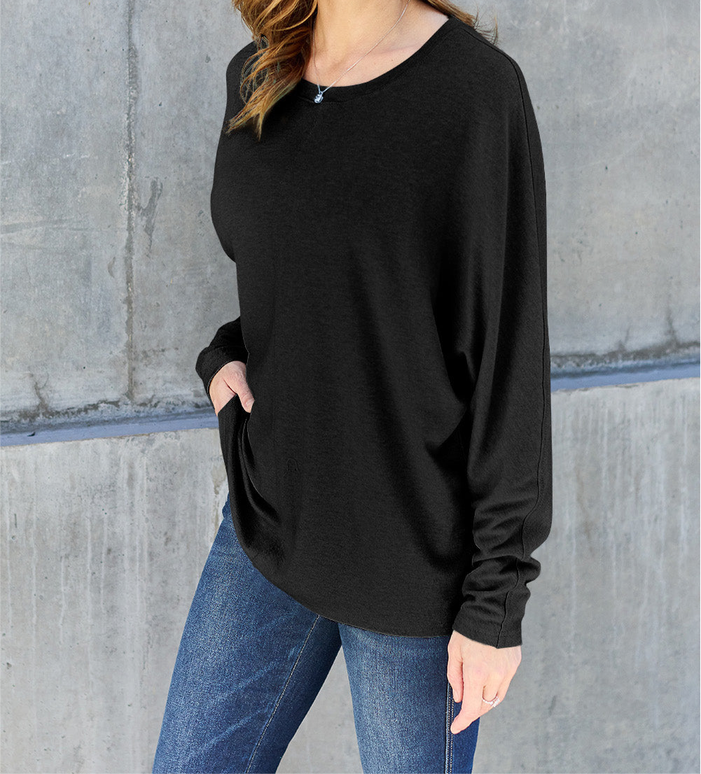 Online Exclusive: Double Take Full Size Round Neck Long Sleeve T-Shirt