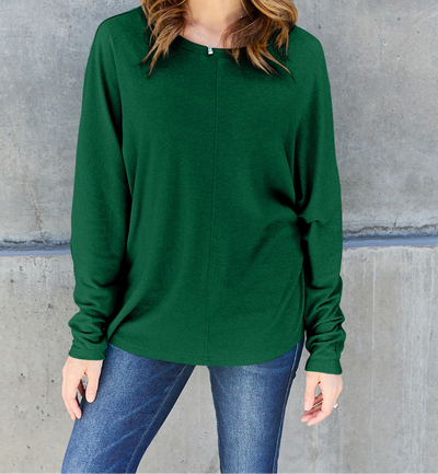 Online Exclusive: Double Take Full Size Round Neck Long Sleeve T-Shirt