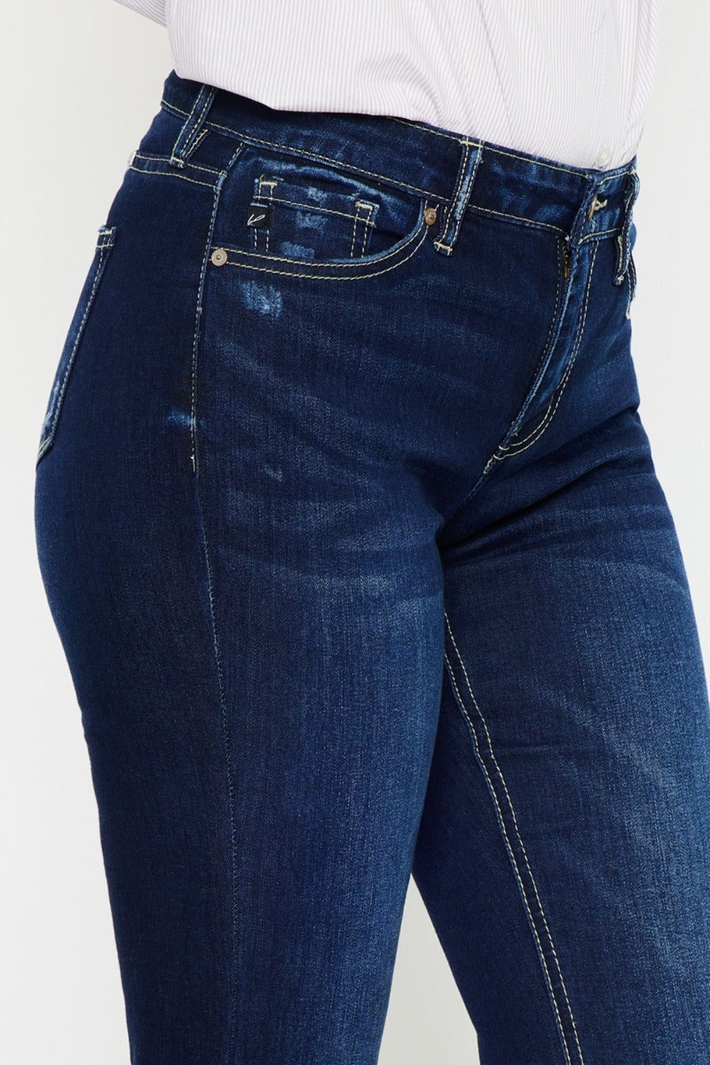 Online Exclusive: Kancan Mid Rise Slim Flare Jeans