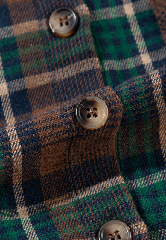 Online Exclusive: Plaid Collared Neck Button Up Jacket