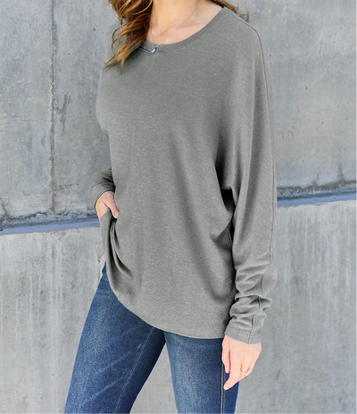 Online Exclusive: Double Take Full Size Round Neck Long Sleeve T-Shirt