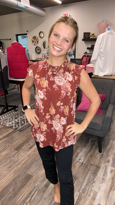 Marsala Sleeveless Top