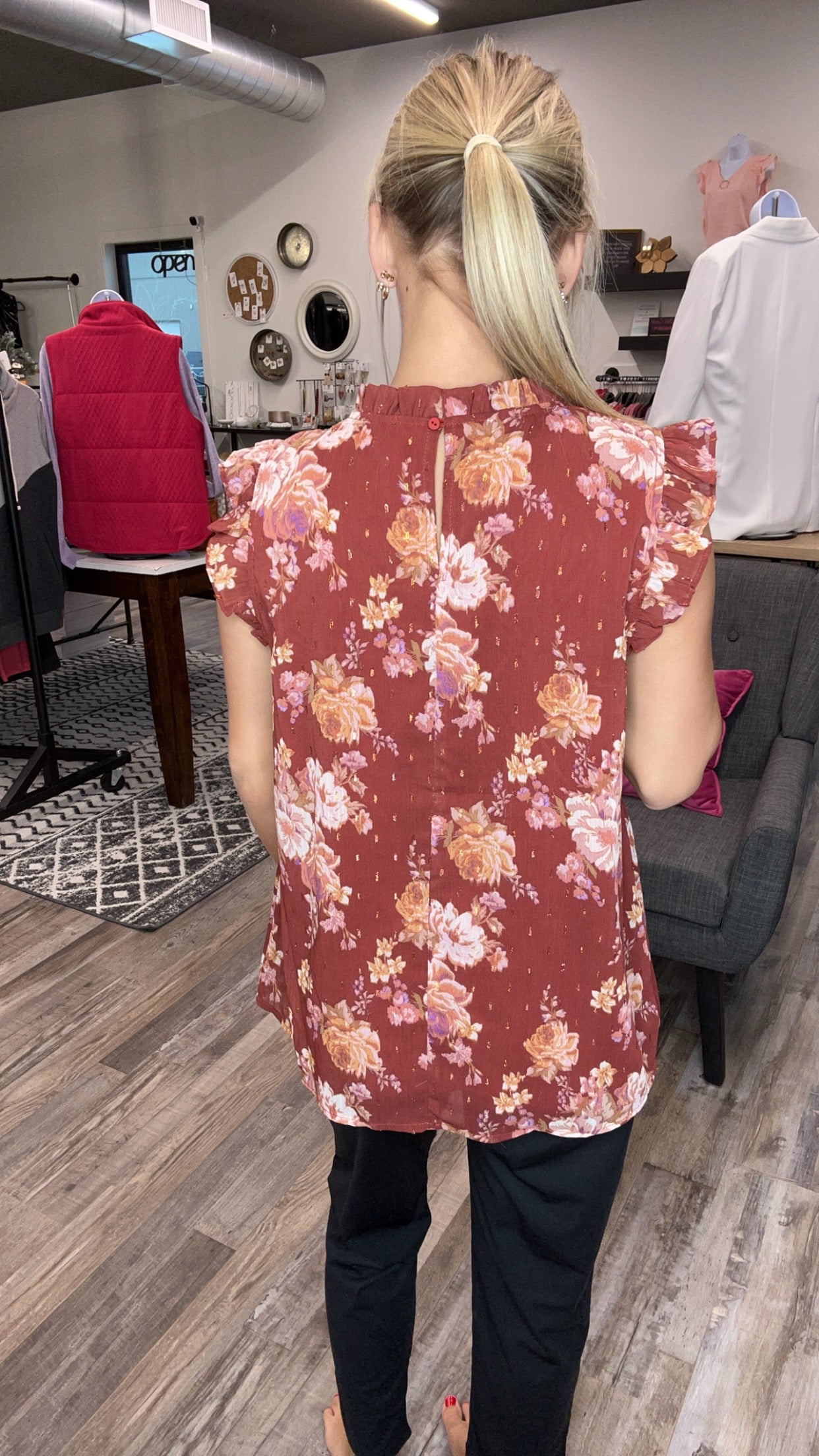 Marsala Sleeveless Top