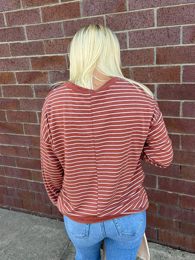 Rust Striped Super Soft Knit