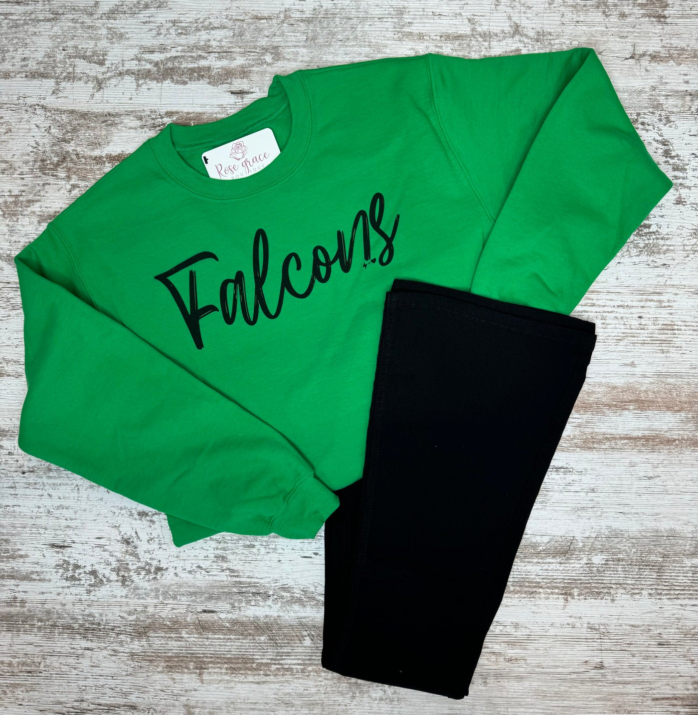 Kelly Green Brushed Falcons Spirit Crewneck