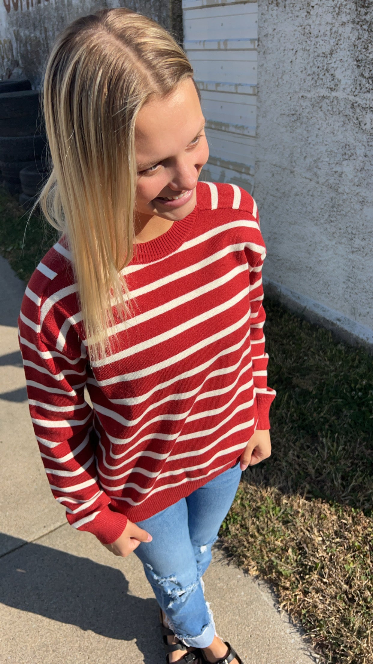 Striped Crew Neck Sweater