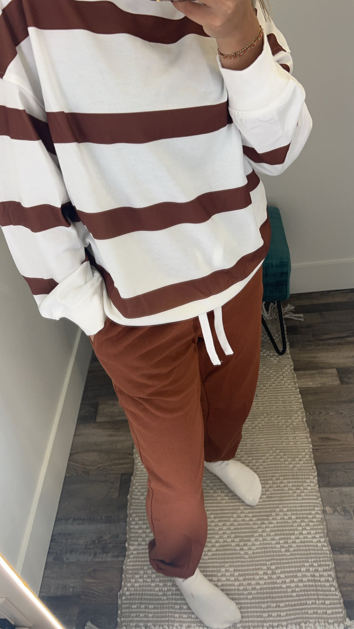 Cozy Striped Pullover & Jogger Pant Set