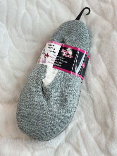 Cable Knitted Fuzzy Fleece Lounge Slipper Socks