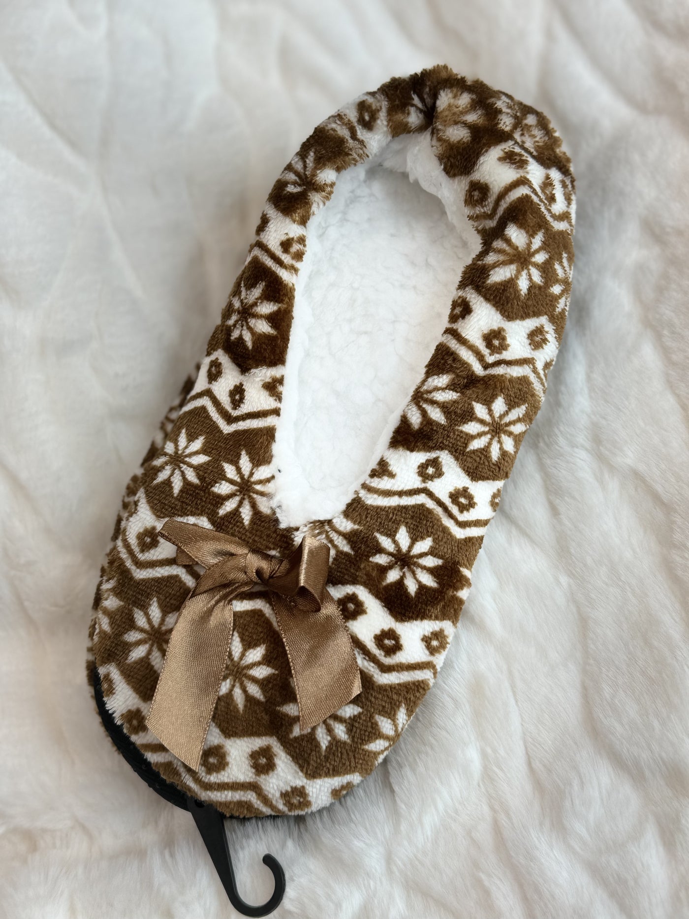 Chevron Snowflake Fleece Lounge Slipper Socks