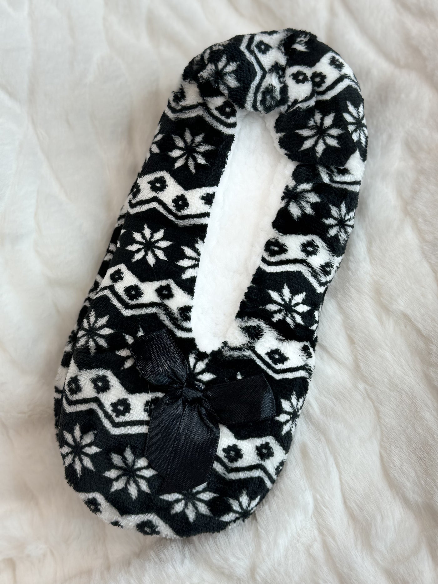 Chevron Snowflake Fleece Lounge Slipper Socks