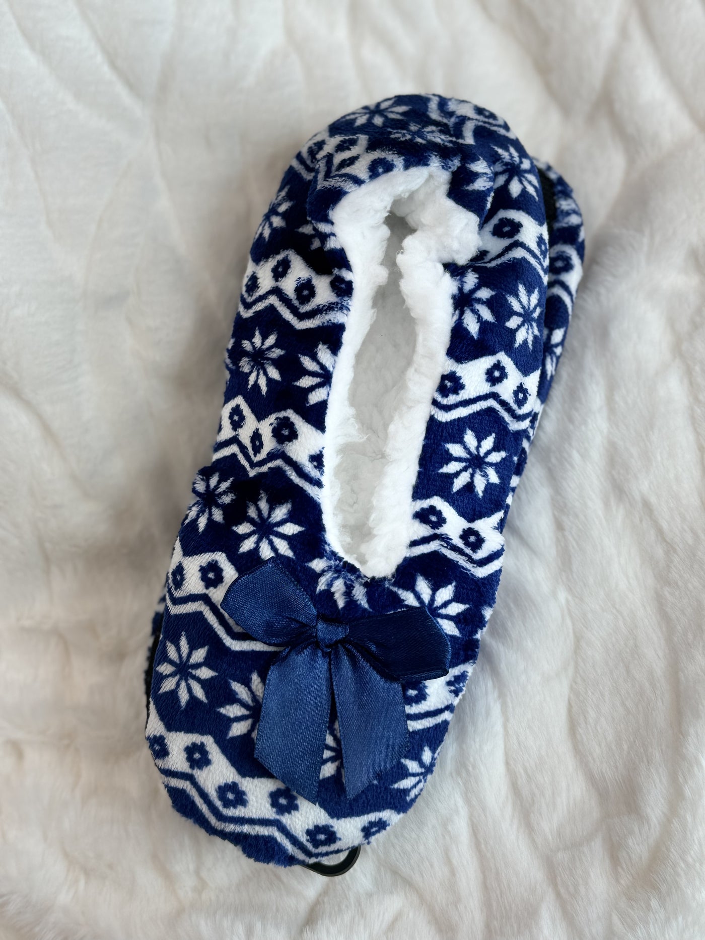 Chevron Snowflake Fleece Lounge Slipper Socks