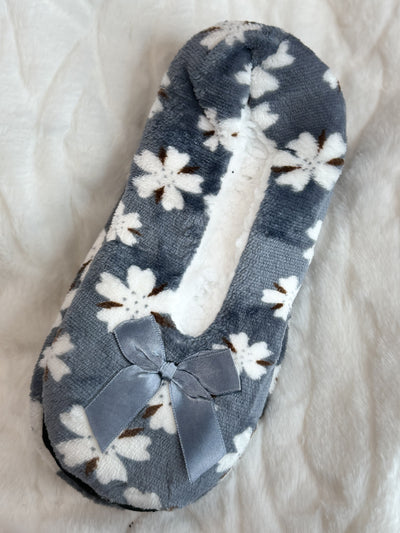 Cherry Blossom Floral Fleece Slipper Socks