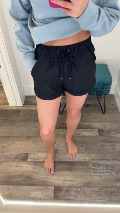 Mid Rise Linen Shorts