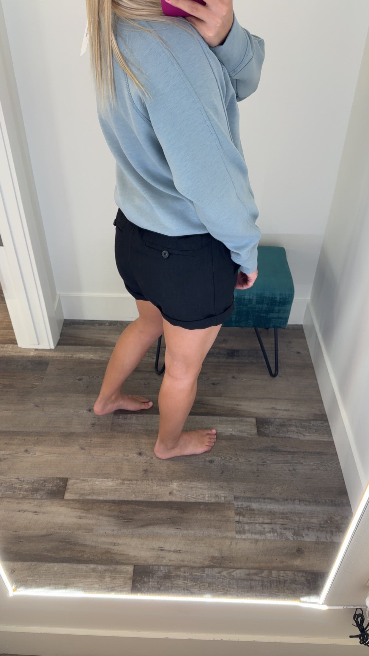 Mid Rise Linen Shorts