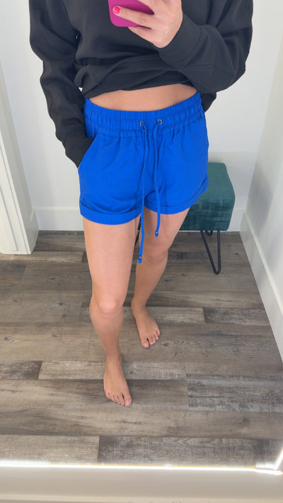 Mid Rise Linen Shorts