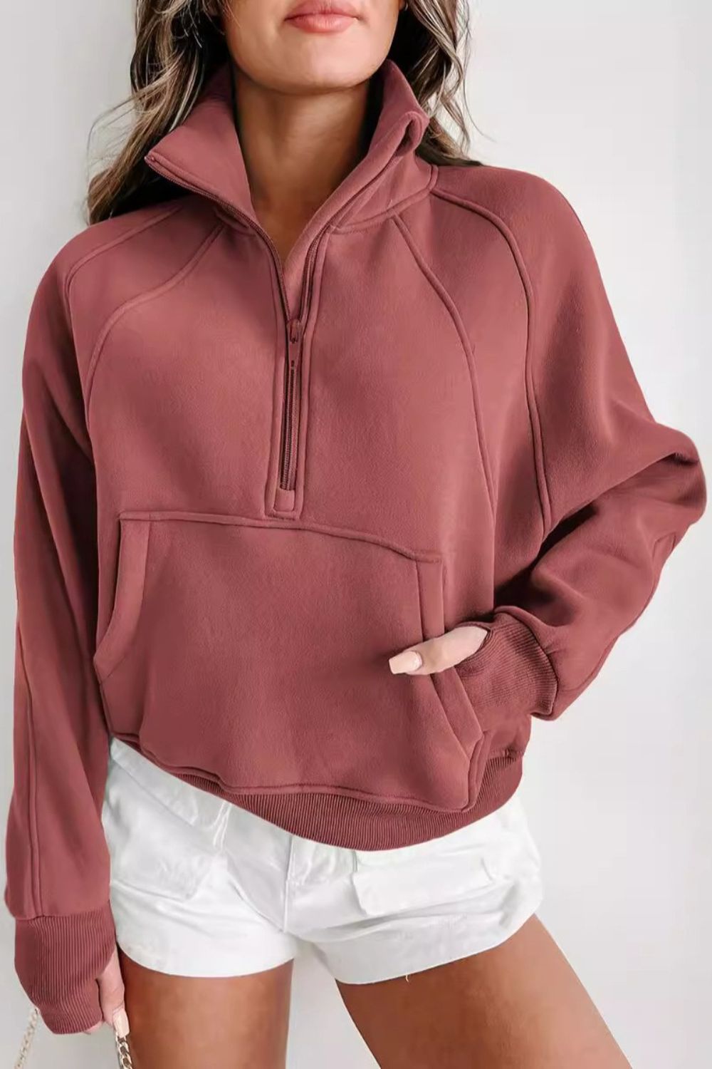 Online Exclusive: Half Zip Long Sleeve Sweatshirt