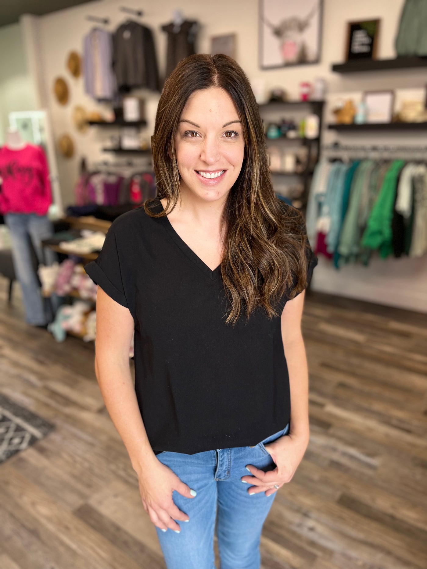 Black Lacy Short Sleeve Top - Rose Grace Boutique 